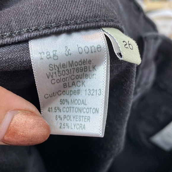 rag & bone Women's Black Skinny Jeans - 25 - legging style - made in USA - Picture 5 of 7